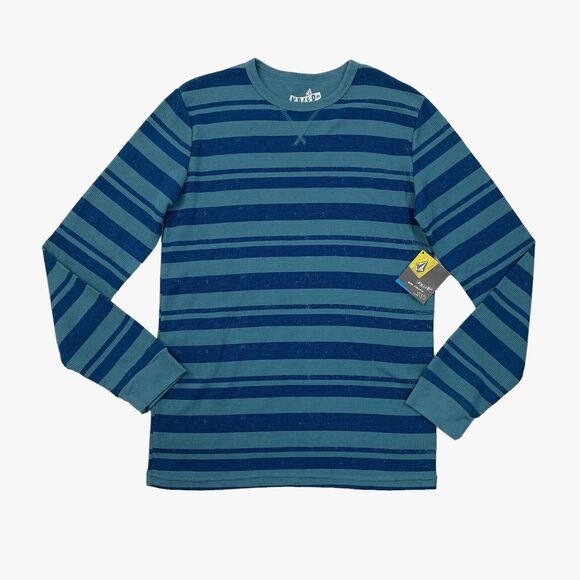 Volcom Shirt Big Boys Youth XL Extra Large Blue Stripe Nutto Long Sleeve Thermal - Picture 1 of 13